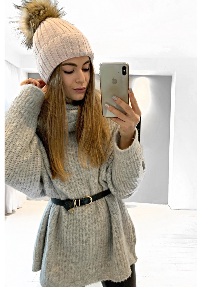 CZAPKA ZIMOWA Z POMPONEM ILM C01