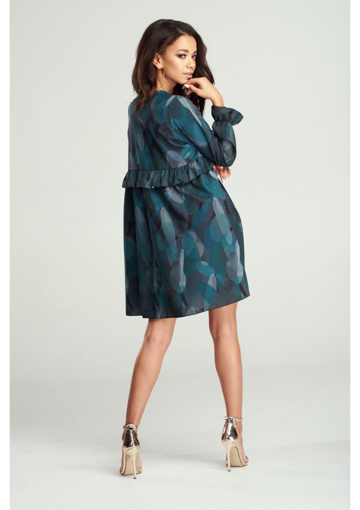 TRAPEZOWA SUKIENKA Z FALBANKĄ RINT