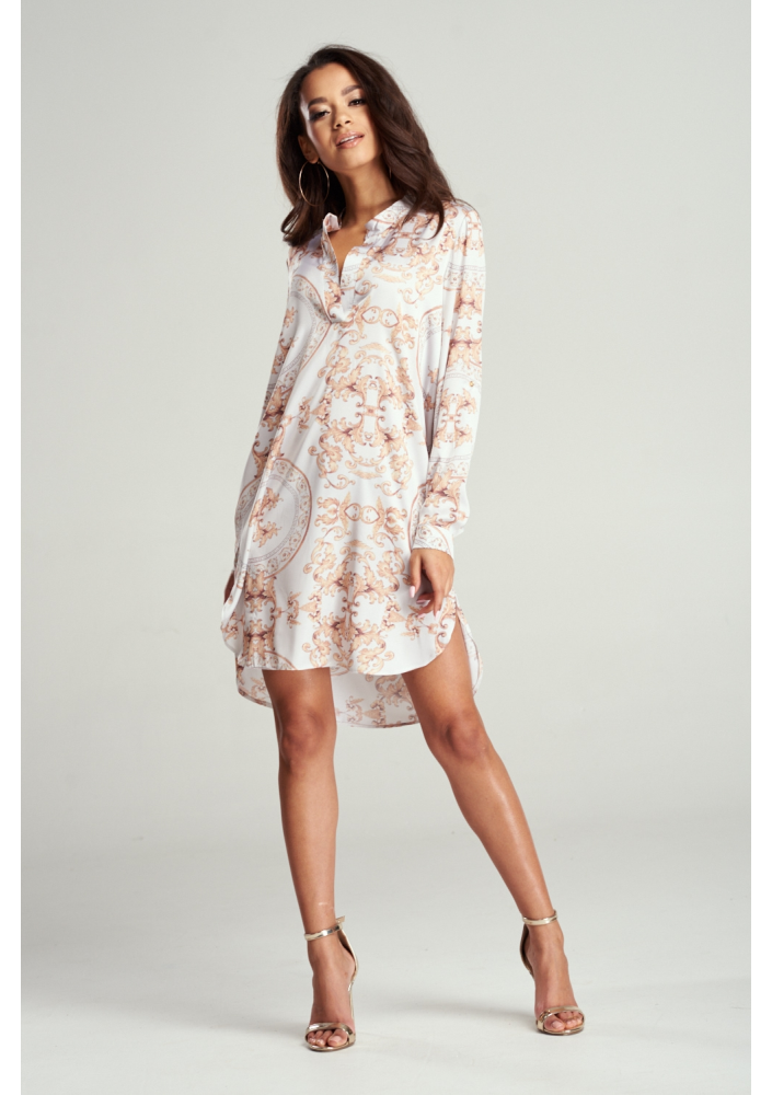 SUKIENKA O KOSZULOWYM KROJU BAROCUE PRINT