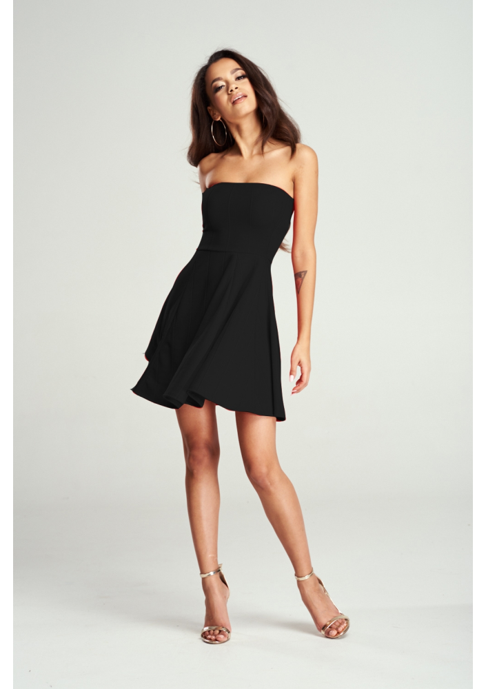 ROZKLOSZOWANA SUKIENKA Z GORSETOWĄ GÓRĄ