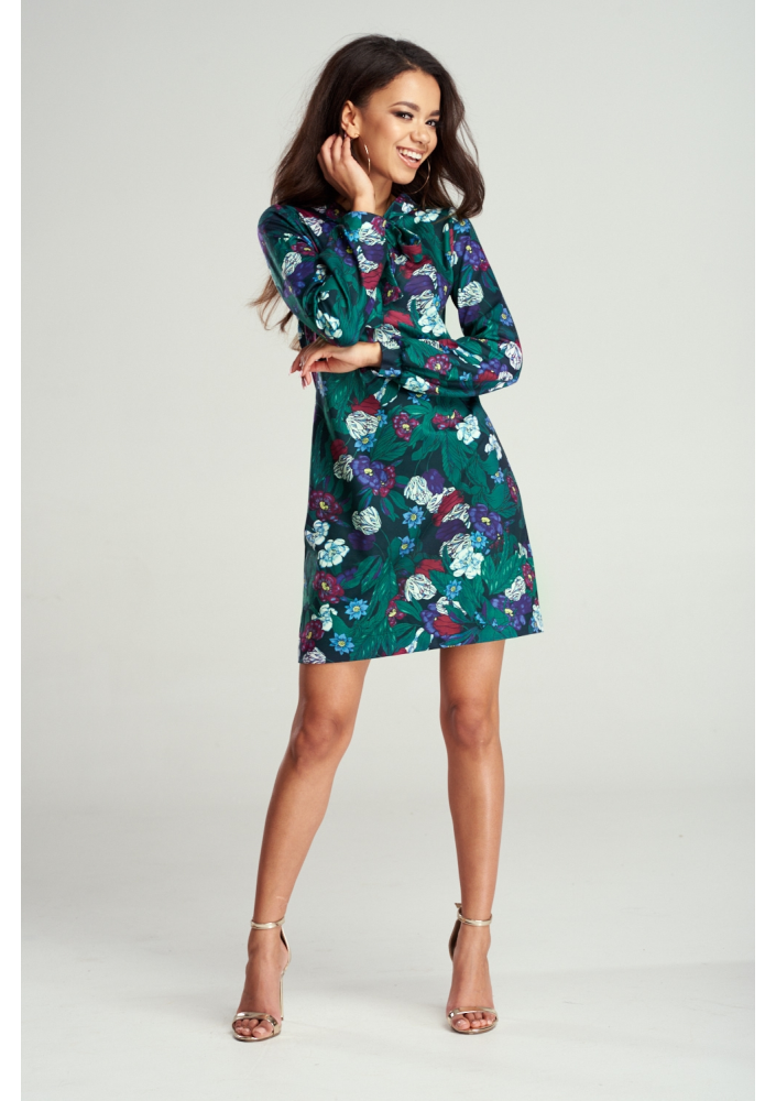 SUKIENKA Z WIĄZANIEM GREEN FLOWER