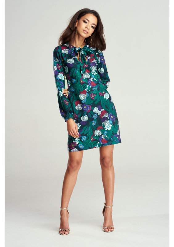 SUKIENKA Z WIĄZANIEM GREEN FLOWER