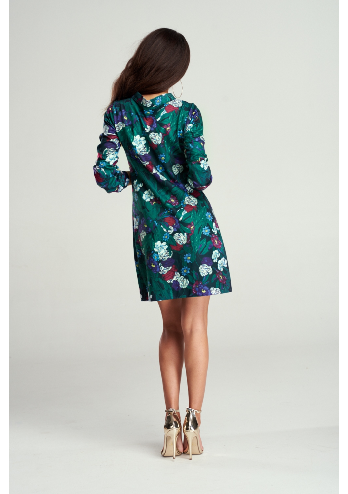SUKIENKA Z WIĄZANIEM GREEN FLOWER