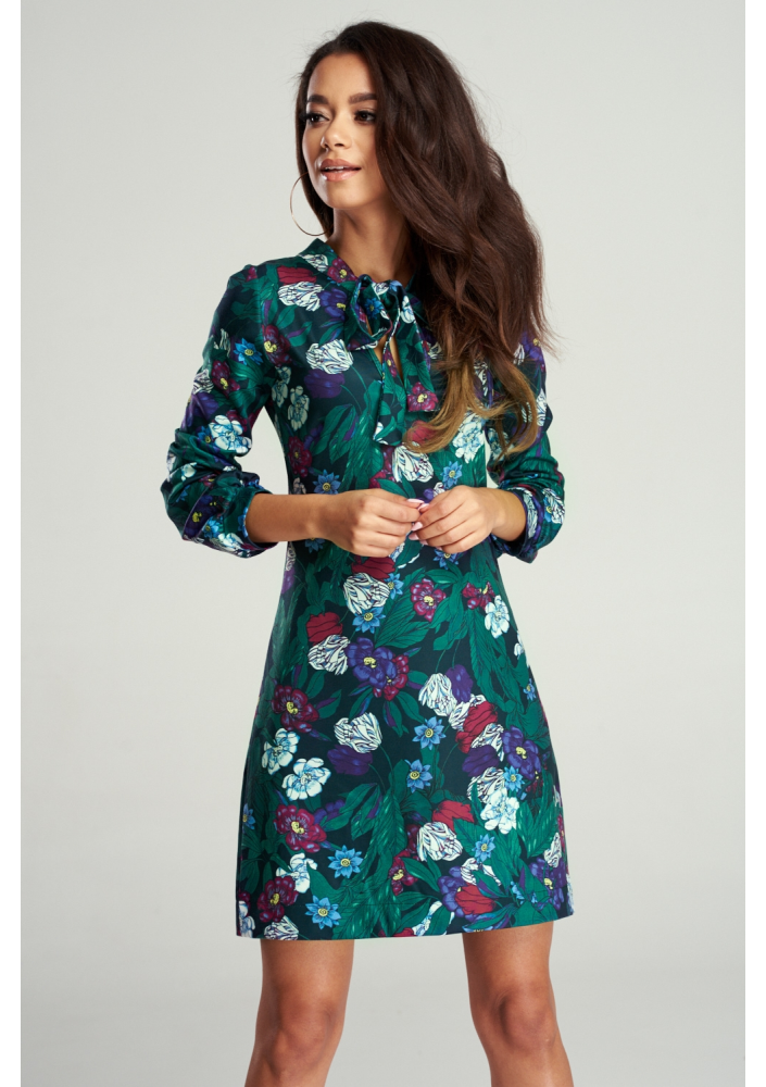 SUKIENKA Z WIĄZANIEM GREEN FLOWER