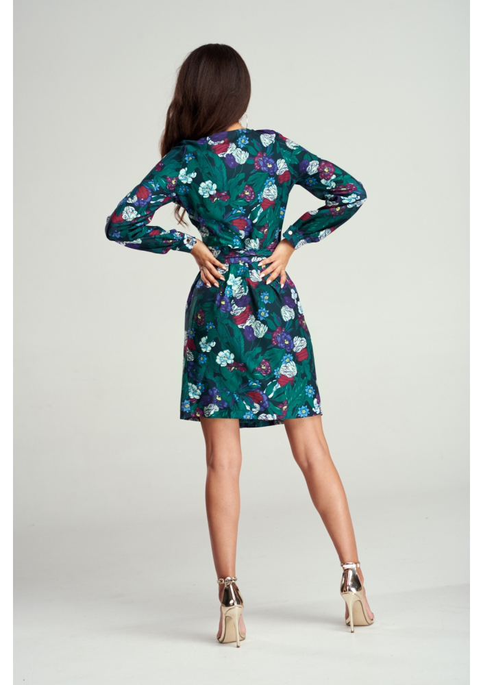 KOPERTOWA SUKIENKA GREEN FLOWER