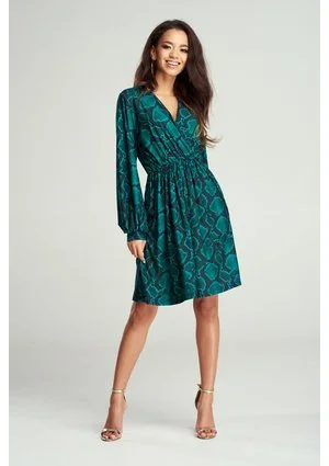 KOPERTOWA DRESS GREEN SNAKE PRINT
