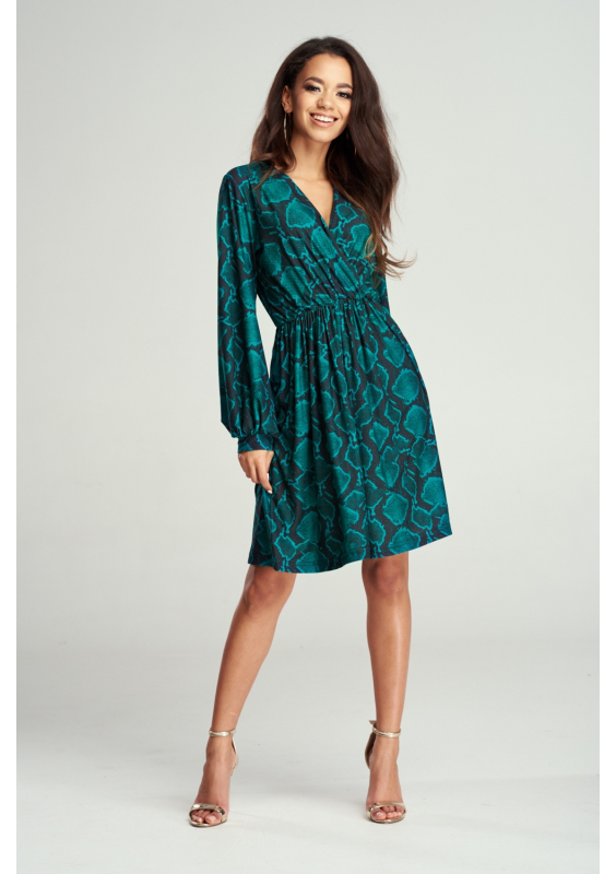 KOPERTOWA DRESS GREEN SNAKE PRINT