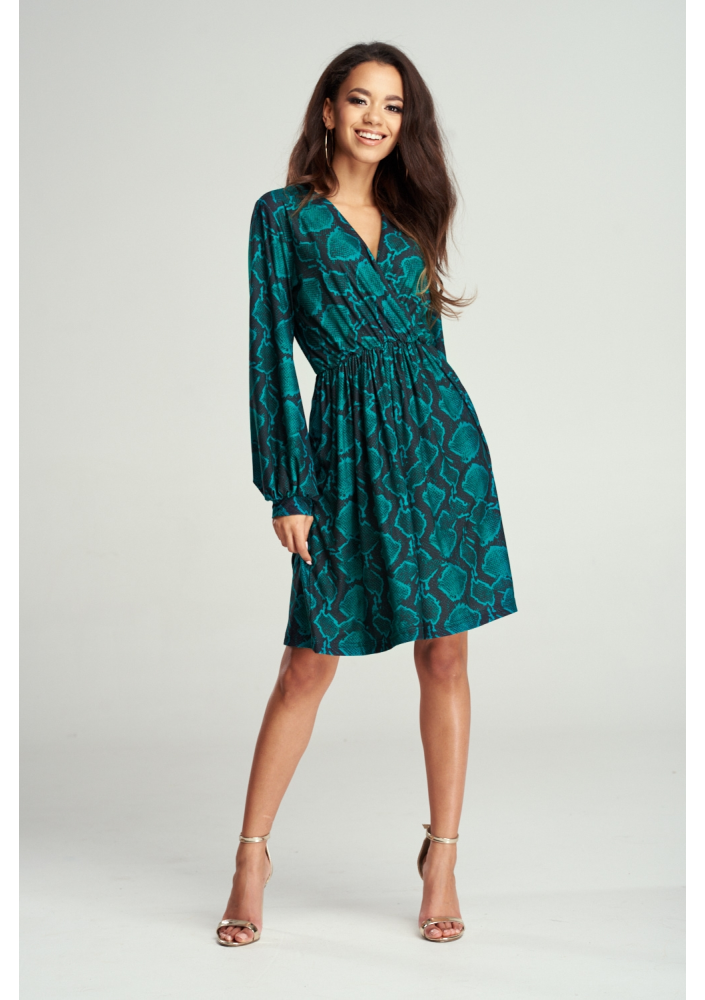 KOPERTOWA DRESS GREEN SNAKE PRINT