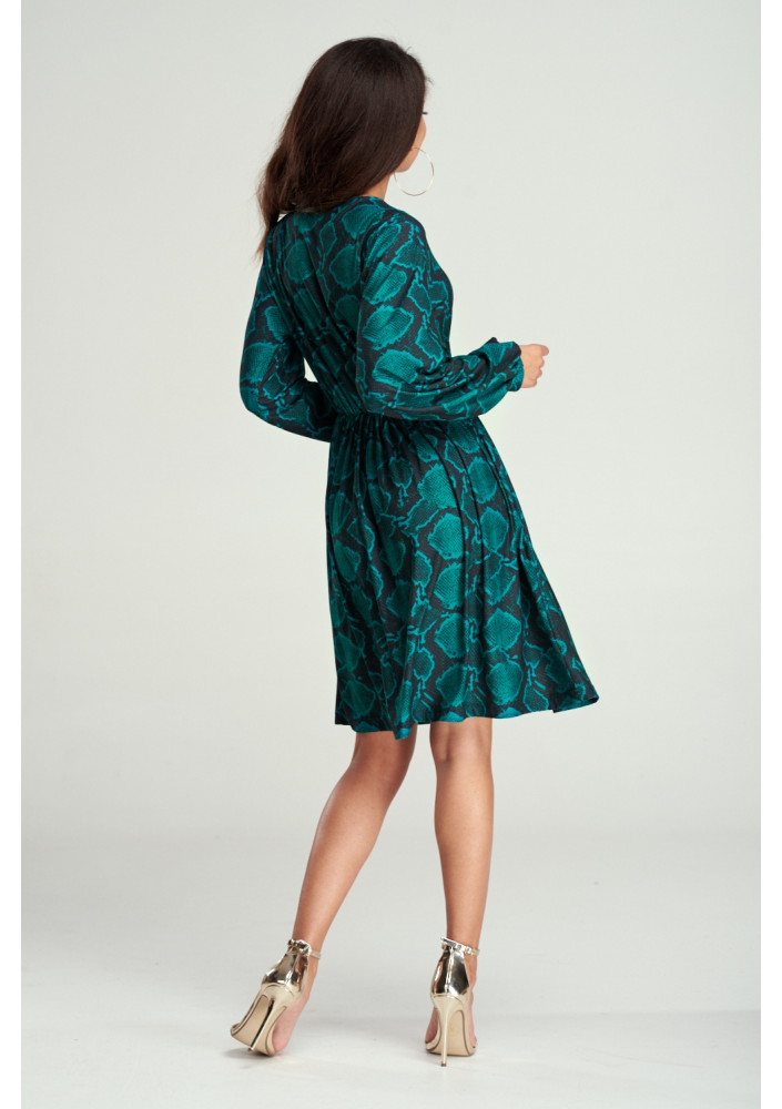 KOPERTOWA SUKIENKA GREEN SNAKE PRINT
