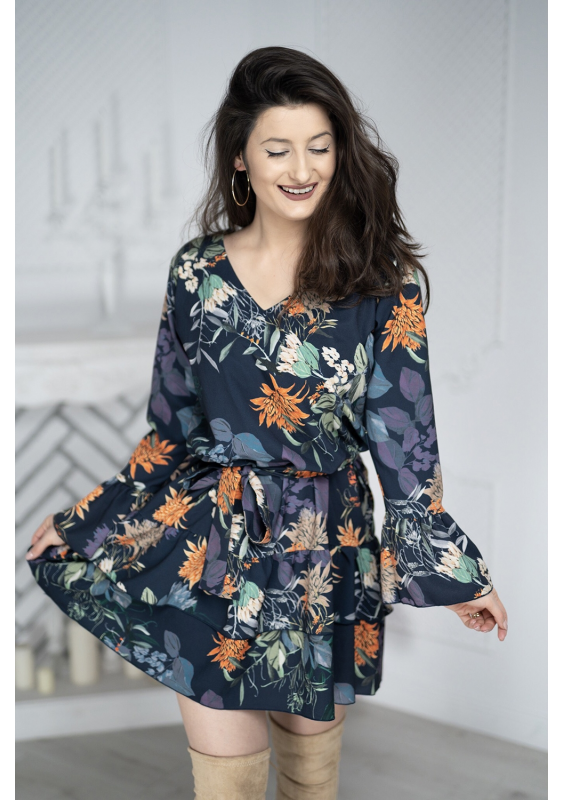 SUKIENKA  Z PASKIEM NEVY FLOWERS