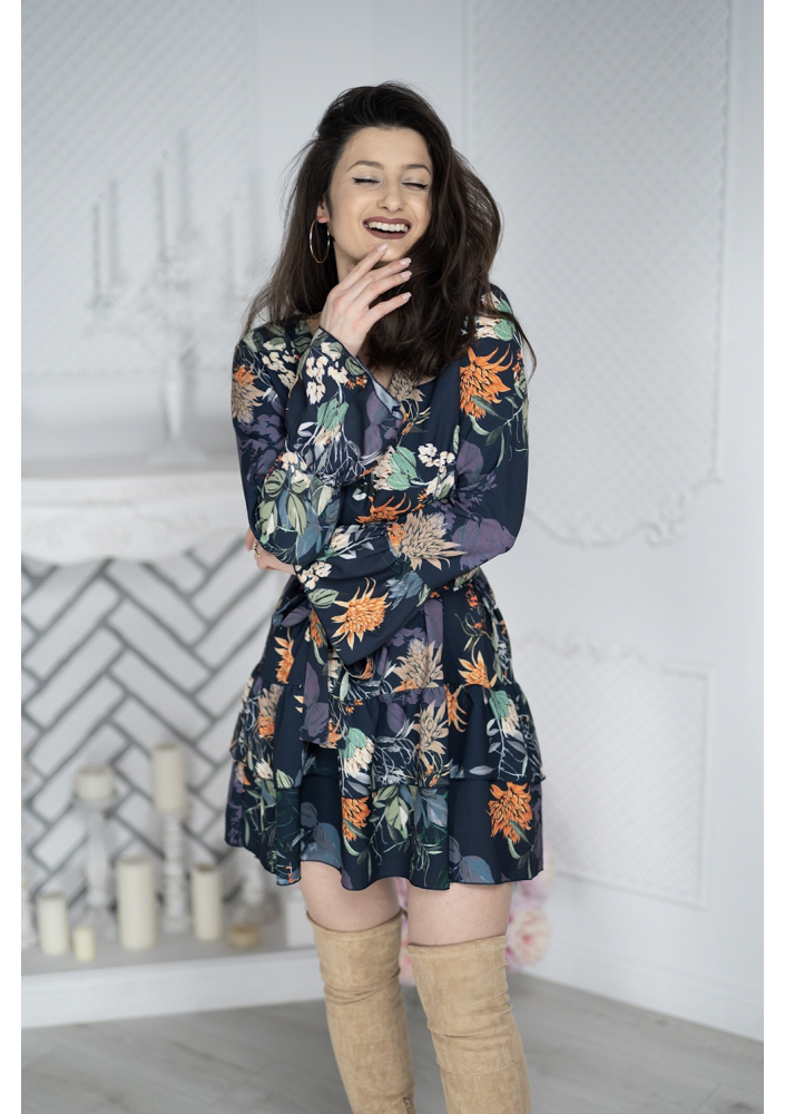 SUKIENKA  Z PASKIEM NEVY FLOWERS