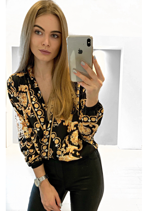 KOPERTOWA BLUZKA Z SATYNY GOLD ORNAMENT