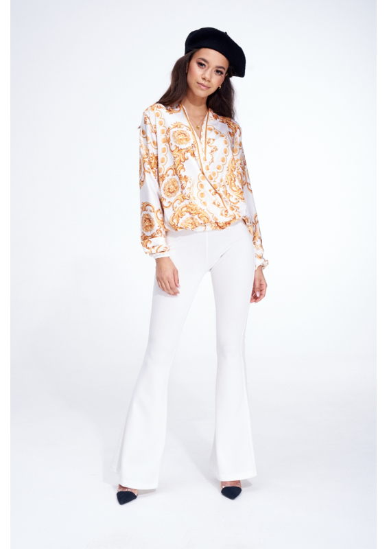 KOPERTOWA BLUZKA Z SATYNY GOLD ORNAMENT