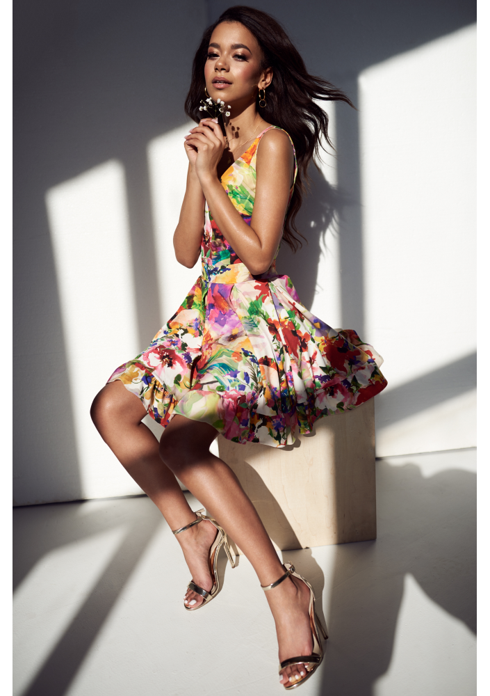 SUKIENKA W KONTRAFAŁDY FLOWERS