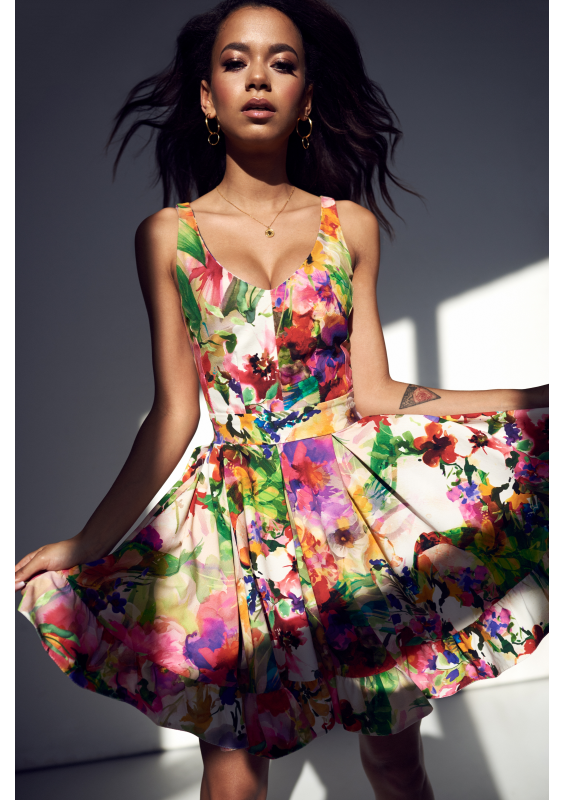 SUKIENKA W KONTRAFAŁDY FLOWERS