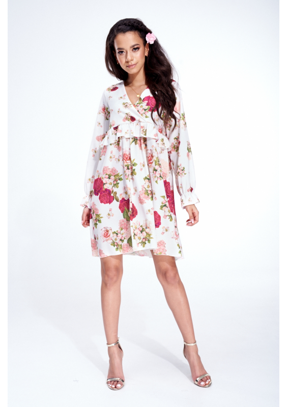 SMOCK DRESS IN COLORFUL PRINT