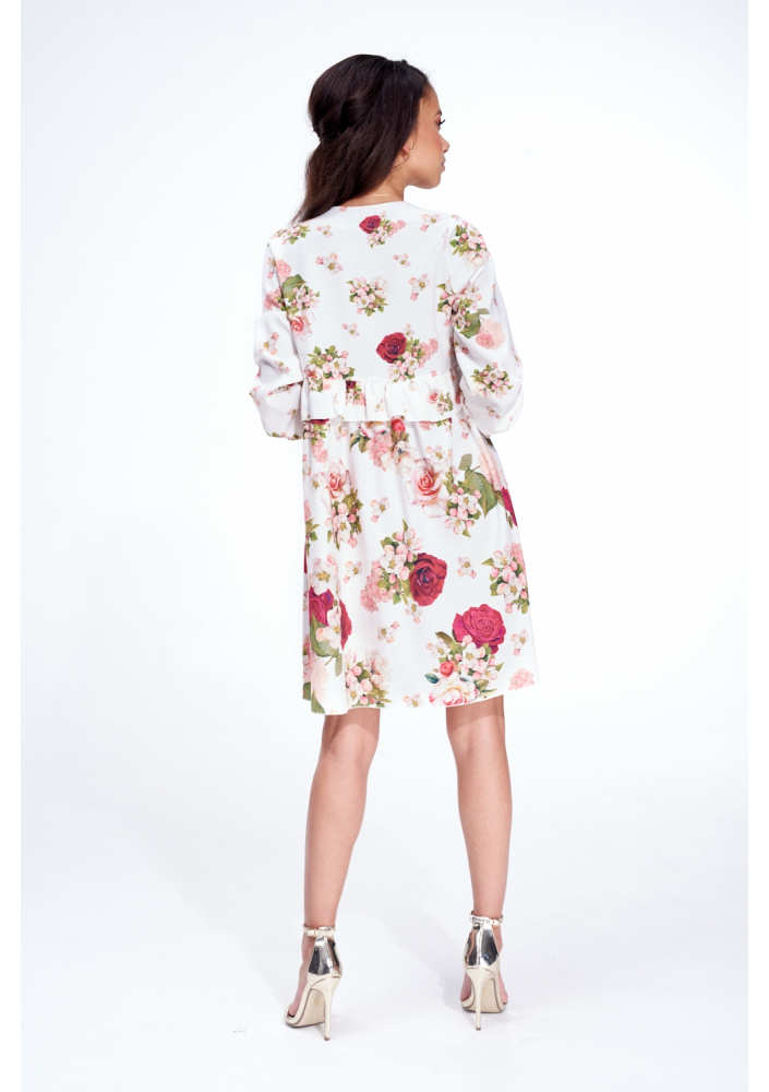 SMOCK DRESS IN COLORFUL PRINT