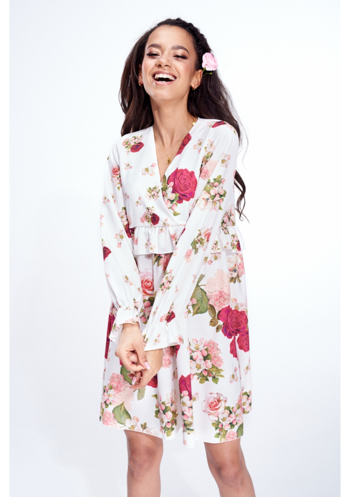 SMOCK DRESS IN COLORFUL PRINT