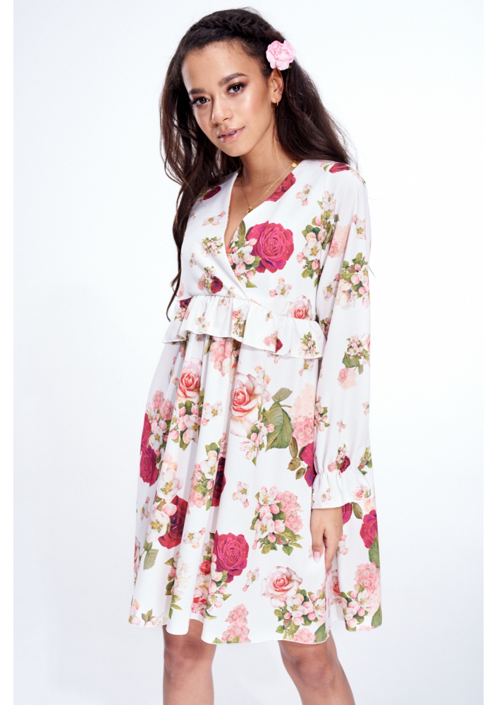 SMOCK DRESS IN COLORFUL PRINT