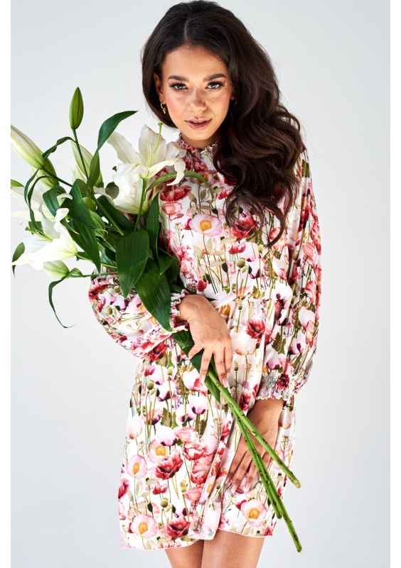DRESS Z PÓŁGOLFEM FLOWERS