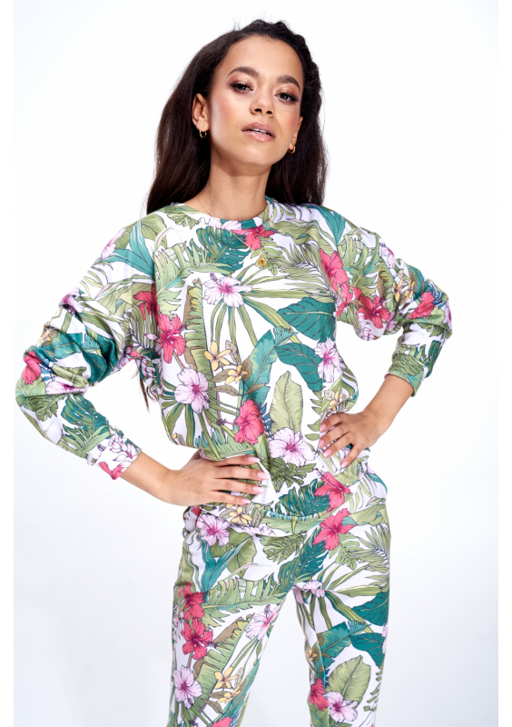 BAWEŁNIANA BLUZA  FLOWER WHITE ILM