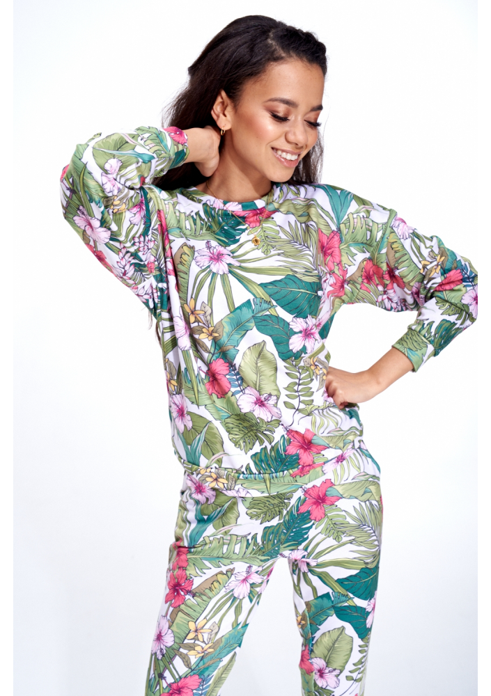 BAWEŁNIANA BLUZA  FLOWER WHITE ILM