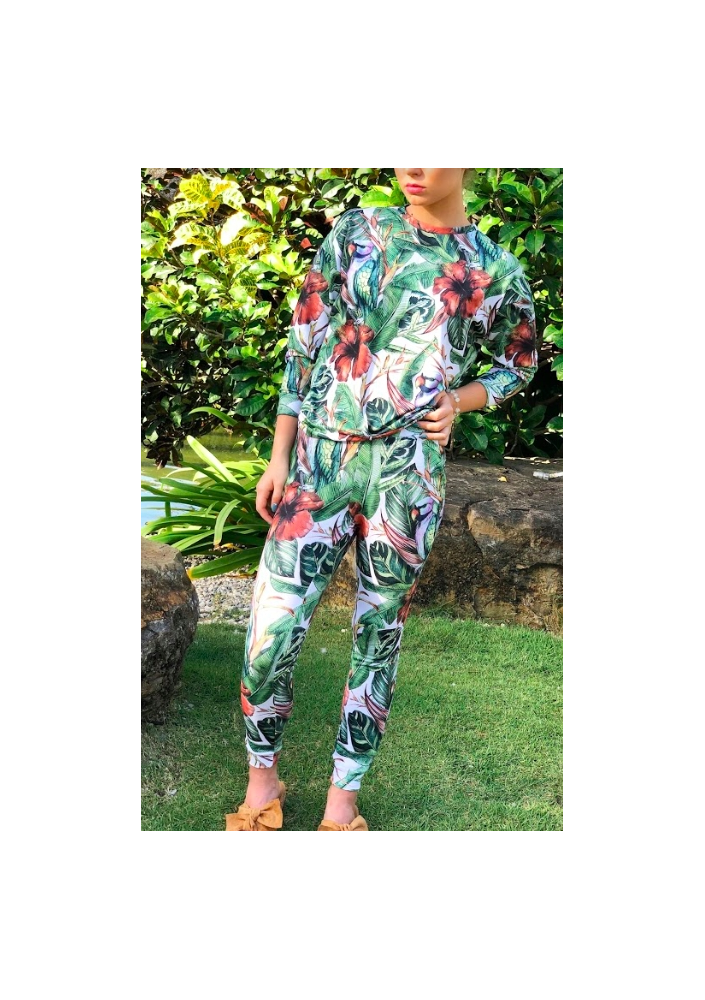 SWEATPANTS IN TROPICAL PRINT ILM