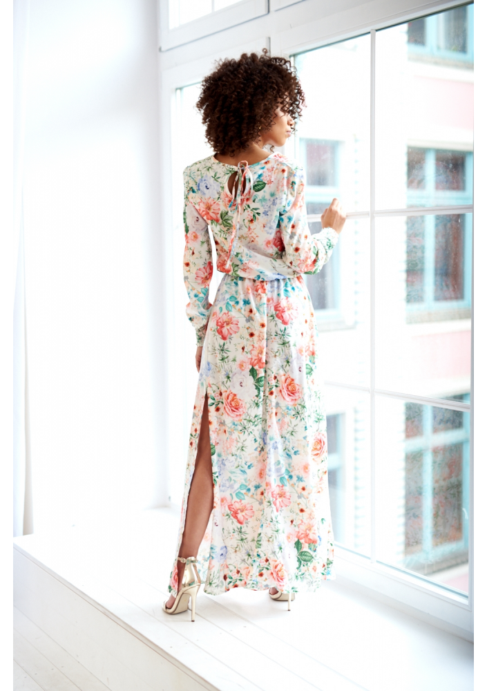 SUKIENKA MAXI SPRING FLOWERS PRINT