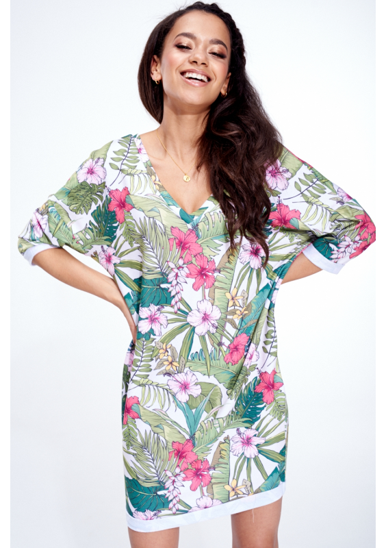 TUNIKA FLOWER WHITE  PRINT ILM