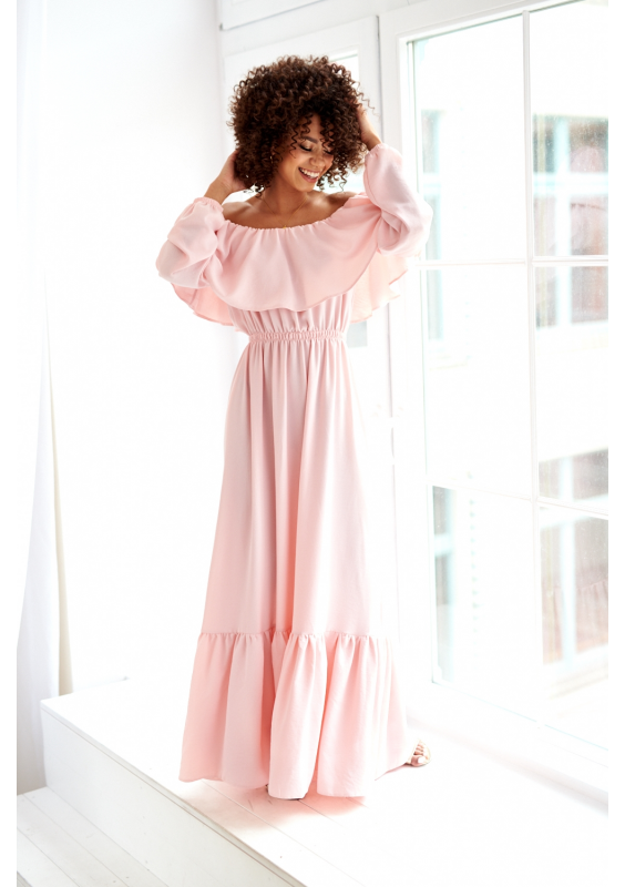 SUKIENKA MAXI Z FALBANĄ