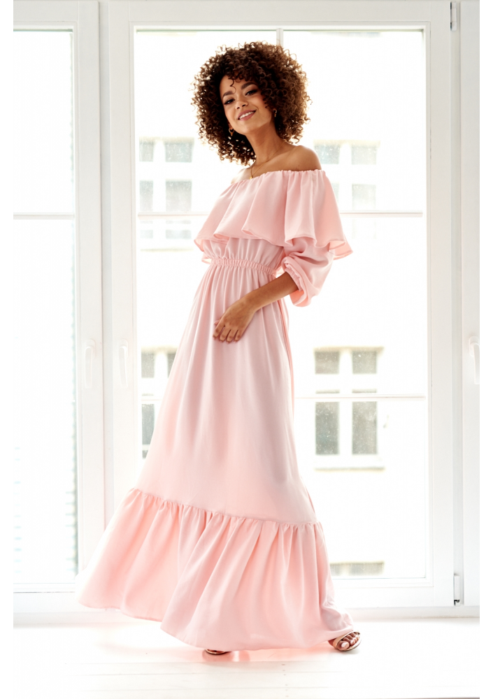 SUKIENKA MAXI Z FALBANĄ