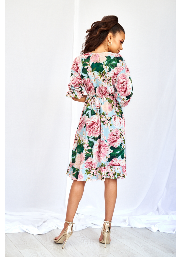 KOPERTOWA SUKIENKA MIDI MINT PEONIA