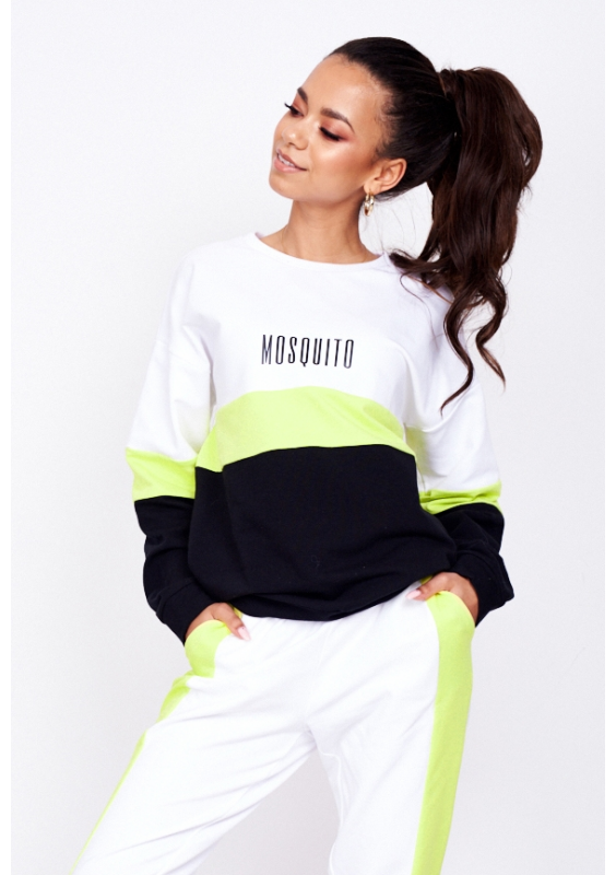 BAWEŁNIANA BLUZA ZE WSTAWKĄ NEON ILM