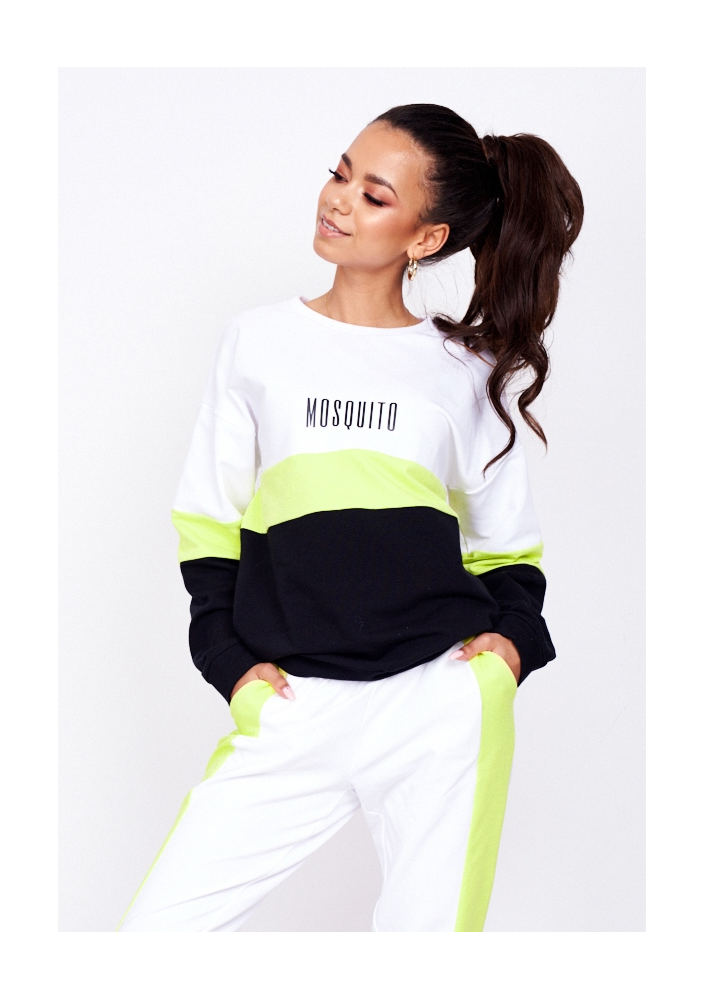 BAWEŁNIANA BLUZA ZE WSTAWKĄ NEON ILM