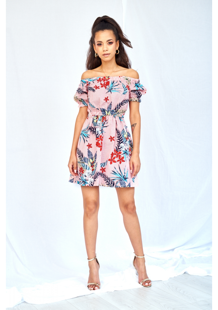 SUKIENKA HISZPANKA Z POPELINY W KWIATY