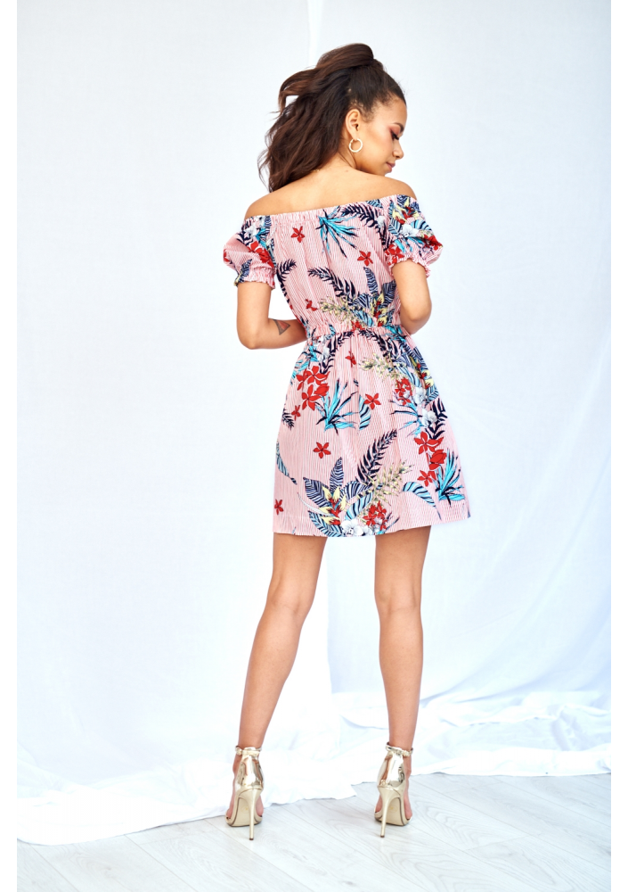 SUKIENKA HISZPANKA Z POPELINY W KWIATY