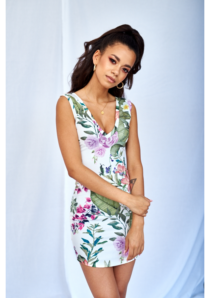 SUKIENKA MINI WHITE FLOWER PRINT ILM