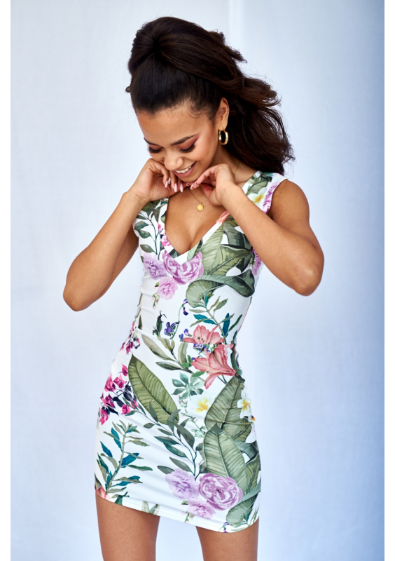 SUKIENKA WHITE FLOWER PRINT ILM