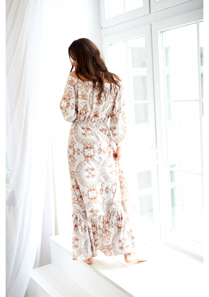 SUKIENKA MAXI WHITE BAROCOUE PRINT