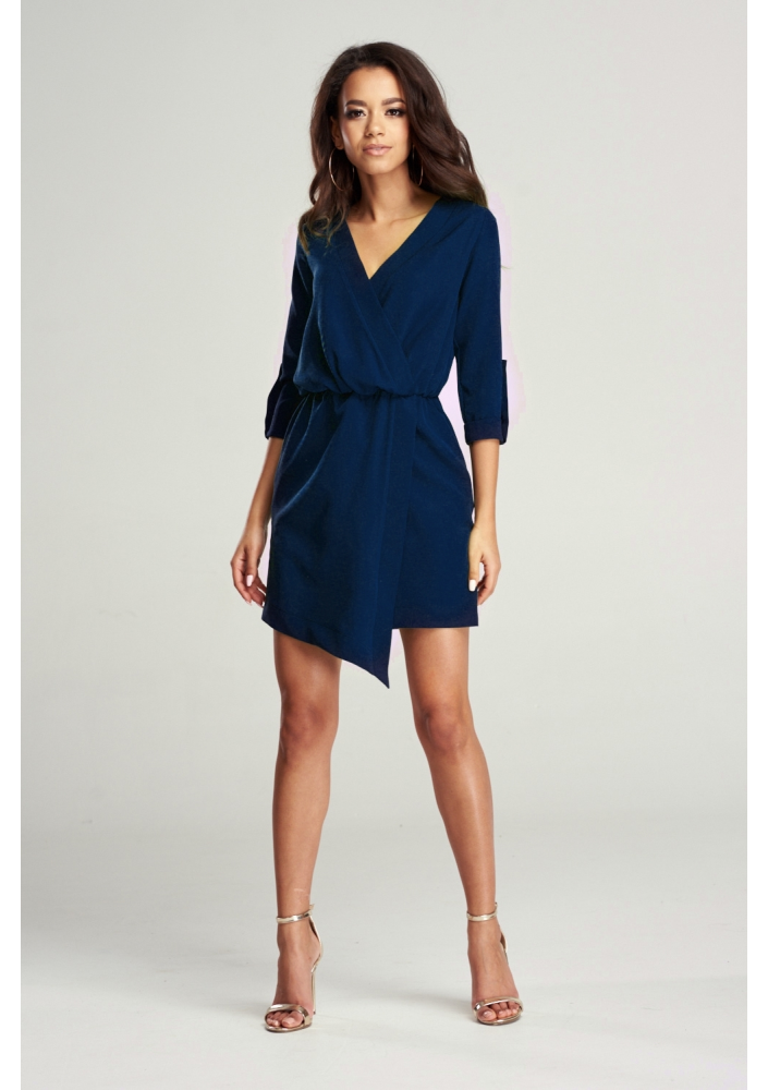 KOPERTOWA SUKIENKA Z ASYMETRIĄ