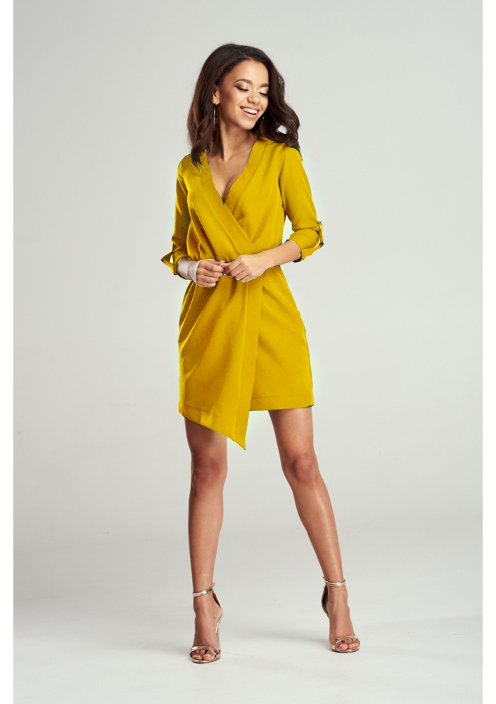 KOPERTOWA SUKIENKA Z ASYMETRIĄ