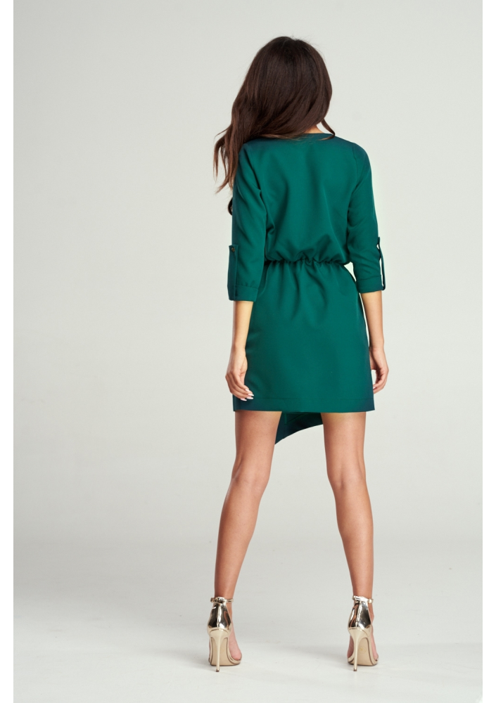 KOPERTOWA SUKIENKA Z ASYMETRIĄ