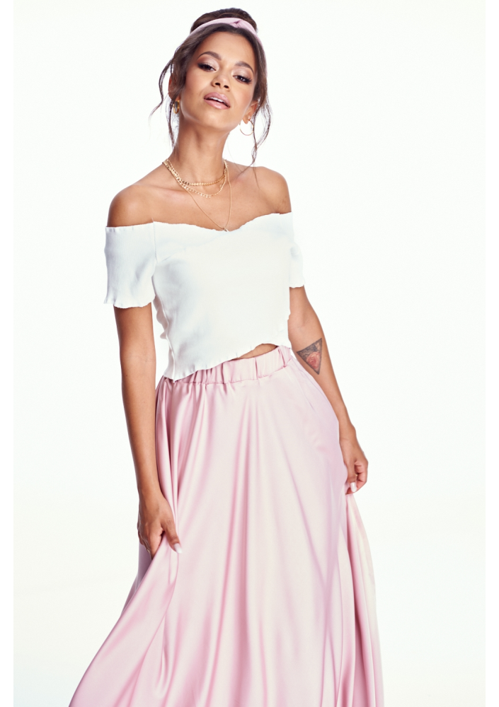 KRÓTKI TOP ZE ŚCIĄGACZOWEJ DZIANINY ILM