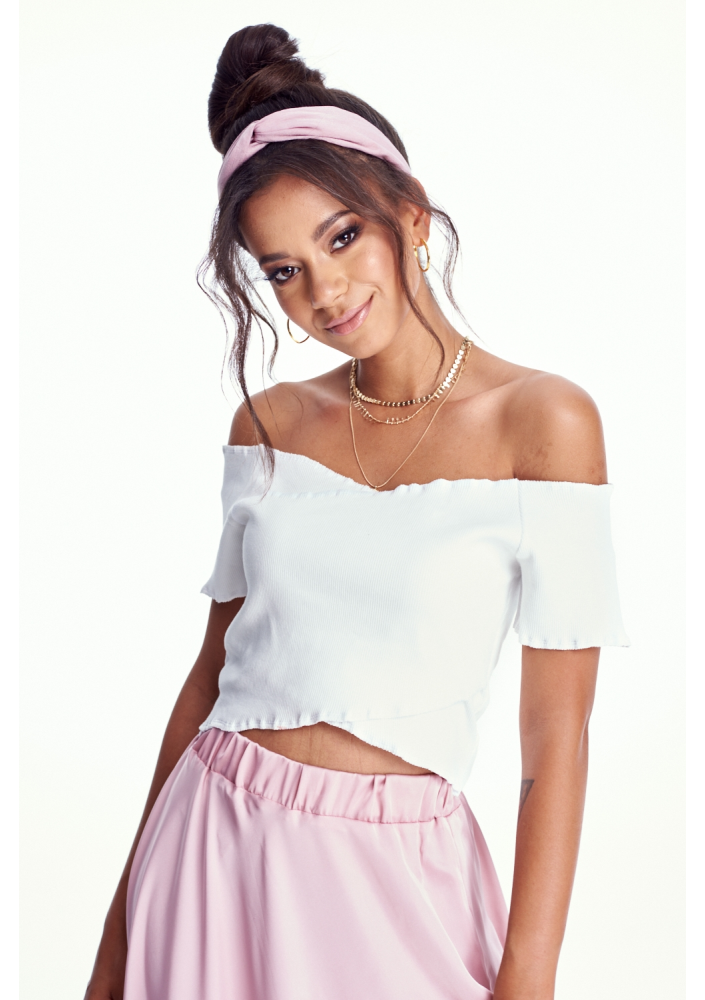 KRÓTKI TOP ZE ŚCIĄGACZOWEJ DZIANINY ILM