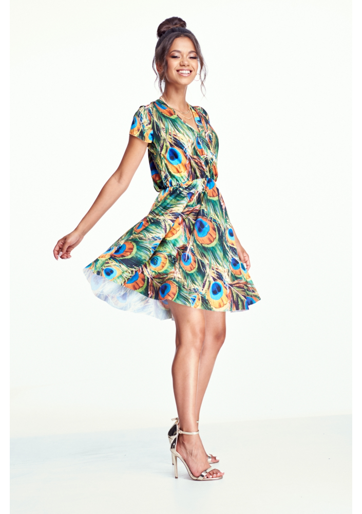 KRÓTKA SUKIENKA W PAWIE PIÓRA