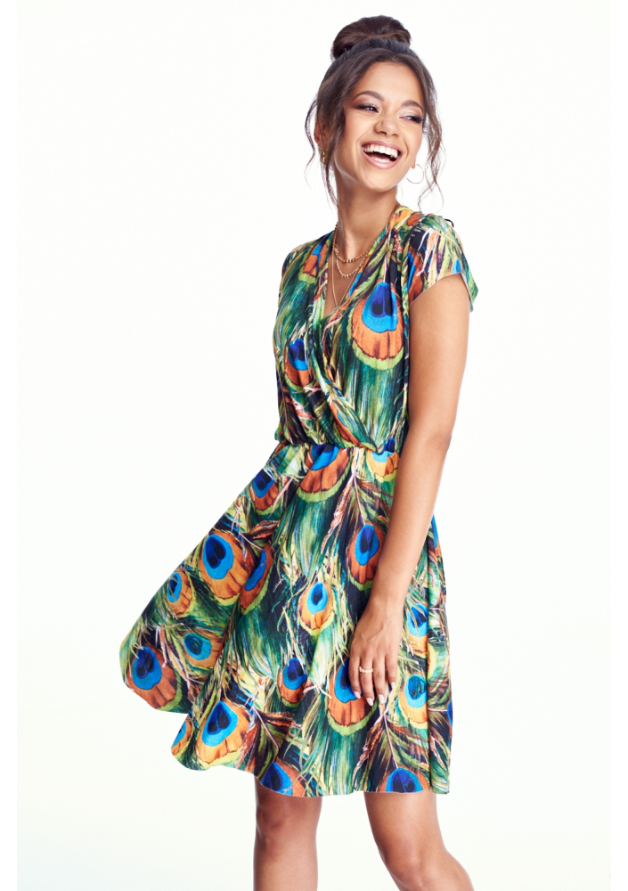 KRÓTKA SUKIENKA W PAWIE PIÓRA