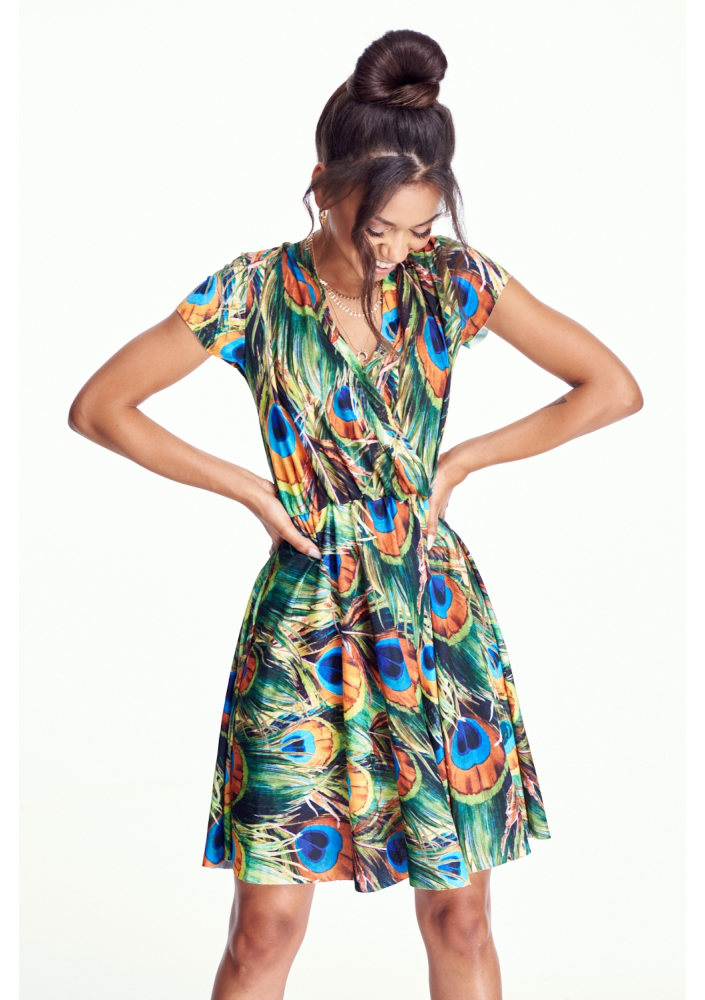 KRÓTKA SUKIENKA W PAWIE PIÓRA