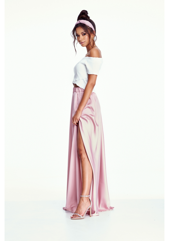 SPÓDNICA MAXI Z KOŁA SATIN