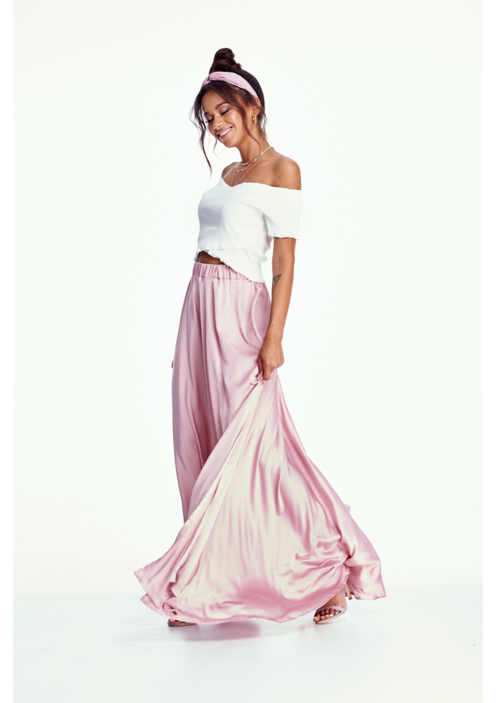 SPÓDNICA MAXI Z KOŁA SATIN