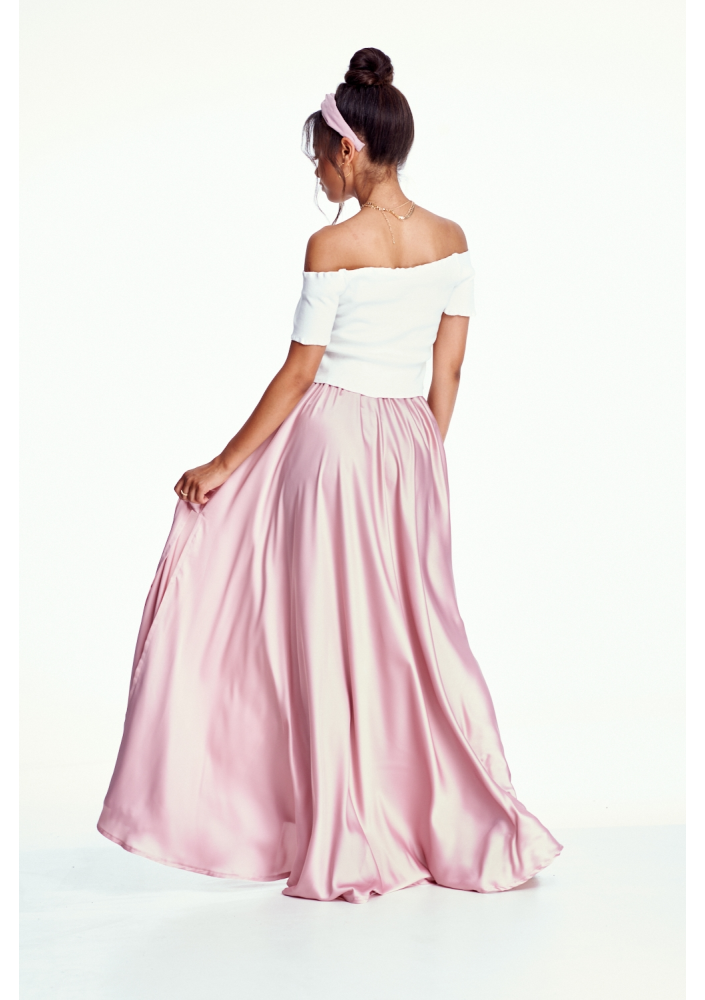 SPÓDNICA MAXI Z KOŁA SATIN